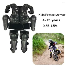 Motorcykel rustning barn full kroppsskydd väst barn motocross jacka bröst ryggrad skydd växel armbåge cykel knäskydd
