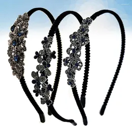 Bandanas pannband hårstråle hoop mode klassiska kvinnor pannband kinesiska svart blomstil kristallkvinnor pärlpärlpärlor hårpiece
