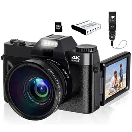 Digital Cameras 48Mp Vintage Po Wide Angle Lens Pographic Recorder 4K Compact WIFI Camcorder Blogger Vlogging Video 9851