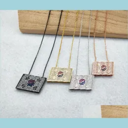 Pendanthalsband Micro Pave Crystal Cubic Zirconia Pendants Charms smycken Hitta koreansk flagghalsband för kvinna NK336 Drop Delive DHQTP