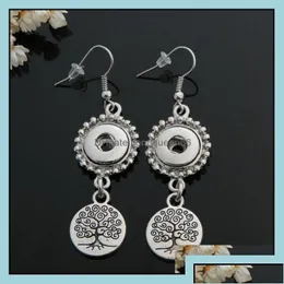 Charm Tree Of Life Metal 12Mm Snap Button Charms Earrings Jewelry For Women Girl Drop Delivery 2021 Queen66 Dhye7 Otdpr