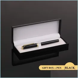 Bollpoint Penns Ballpoint Penns Metal Pen Gift Set 0 5 mm Black Luxury Custom Logo Advertising Ball For School Student Stationery Offi DHSI8