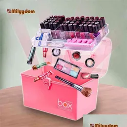 Ящики для хранения мусорные баки Manicure Organizer Stand для лака для ногтя для хранения помады пластиковая держатель макияжа косметические инструменты контейнер ho dhhyp