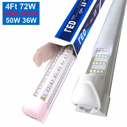 Led Tube Lights 144W 8Ft 4Ft 72W Integrated T8 SMD2835 110lm/W High Bright Transparent Cover AC 85-265V 100W 50W 36W 56W 45W 28W 18W Crestech