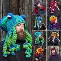 Cycling Caps Crochet Octopus Hat Unieke zachte muts Een zeer goede verjaardag Kerstmis GFT voor Halloween -kostuumcosplay