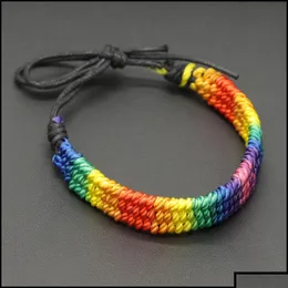 Bracelets de charme joias kimter l￩sbica presentes dos namorados lgbt band band ￠ m￣o arco -￭ris gay orgulho bracelete amor deli otg5m