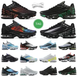 2022 TNS TN Plus 3 Running Shoes University Black Green University Blue White Gray Red Multi Colors Fashion Mens Women Trainers Sweets Sneakers