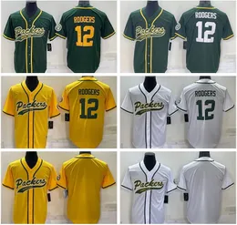 CUSTOM Stitched Football jersey Green Bay''Packers''Men Aaron Rodgers white baseball Untouchable jerseys