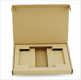 Presentförpackning 20st Kraft Cardboard Phone Packaing Box Tempered Film Airplane Power Bank Paper Case Boxar