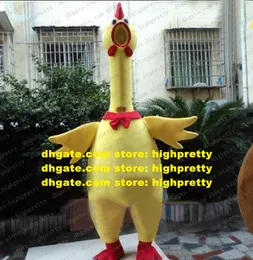 Ardent Mascot Costume Yellow Screams Screech Shrilling Chicken Chook Cock Rooster Cartoon Character Mascotte Adult No.9663