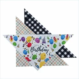 その他の犬用品3パック犬の誕生日BoygirlBandana Pet Happy Party Supplies Plaid TriangleBibs Scarf for Smell Medium Cats Drop Dhyvo