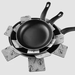 Pot and Pan Protectors Mats 38 cm Cookware Divider Anti-halkpannor POTS Separator Pads för att undvika repor vid stapling