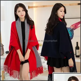 الأوشحة تلف القبعات القفازات الموضة Aessories Winter Winchos Women Capes الفاخرة الباشمينا شال دافئ وسيدات الصلبة الصلبة