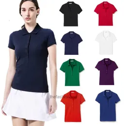 Lükswomens polos gömlek üst nakış kısa kollu pamuk formaları satış giyim çoklu renk asya boyutu kadınsı tişörtler ince fit polo