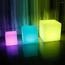 Luzes noturnas recarregam o cubo LED das fezes leves à prova d'água 16 rgb barra de cor ktv piscina piscina de piscina de berçário lâmpada de humor