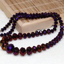 Choker Purple Crystal Glass 6-14mm Abacus Rondelle Faceted Beads Diy Chain Necklace Wholesale Price Romantic Jewelry 18inch B641