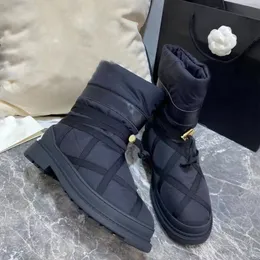 Designer Ski Boot Winter Fashion Warm Snow Boots round head low heel Thick Bottom lamb fleece new Ankle Booties luxury Brand women's shoes factory Footwear