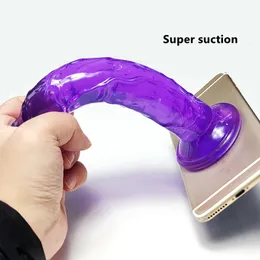 21*4CM Erotic Soft Jelly Dildo Anal Butt Plug Realistic Dick Strong Suction Cup Adult Toys G-spot Big Penis Sex Toys For Woman