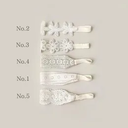 Acessórios para cabelos Lace Flor Crown Pairds Bands Grils Princesa Kawaii Baby Elastic Head Band White Solid Lovely Sweet