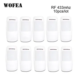 Acess￳rios de alarme Wofea Wireless Motion Detector PIR Sensor infravermelho 1527 Tipo 3V Power for Home Security 433MHz 10pcslot 221101