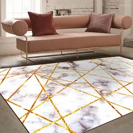 Teppiche Marmor Nordic Metall Style Trendy Wohnzimmer 140x200 cm Größe großer Teppich Schlafzimmer Nachtteppich Kristall Samt HD -Druckmatte