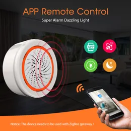 Sistemi di allarme Tuya ZigBee 3.0 2 in 1 Sensore di luce sonora Sirena integrata da 90 dB Telecomando Smart Home tramite APP SmartLife Zigbee 221101