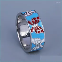 Cluster ringen Cluster ringen ring voor dames mode vlinder vorm handgemaakte emaille sieraden bruiloft bruid verlovingsringcluster Bri Dh0Yr