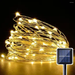 Strings LED Solar Lamp String Lights 8 Modi 100/200/300leds Fairy Holiday Christmas Party Garden Waterdicht Garland Decor 12/22/32m