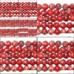 Turquoise 8Mm 15 Natural Stone Red Sea Sent Turquoises Imperial Jaspers Round Loose Beads 4 6 8 10 12Mm Pick Size Drop Delivery 2022 Dh80P