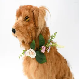 Dekorativa blommor Pet Artificial Flower Wreath Handgjorda simulering Garland f￶r Valentine Day Wedding Party Decorations Dog Decro Accessory