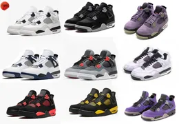 Air Authentic 4 Military Black Basketball Shoes 4s Black Canvas Sneakers Canyon Purple Infrared Midnight Navy Zen Master Retro Men Athletic