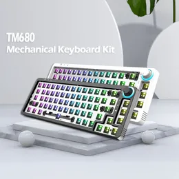 Keyboards KF068/TM680 Swap Mechanical DIY Kit Wireless Bluetooth 3 Mode Compatiable3/5 Pins Cherry Switches Knob RGB 221031