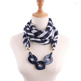 Anhänger Halsketten Party Tragen Elegante Acryl Schmuck Halskette Baumwolle Schal Für Frauen Hijab Weibliche Accessoires