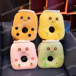 Real-Life Bubble Tea Cup Plush Nap Pillow Stuffed Food Milk Tea Soft Doll Cushion Scaldamani Regalo di compleanno per bambini