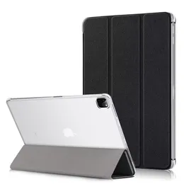 iPad Pro 용 태블릿 케이스 12.9 인치 12.9 "2022 2021 Case PU 가죽 기초 슬림 투명 백 쇼크 방망 CAPA 커버 자동 수면 깨우기 기능