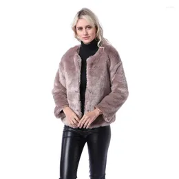 Pelliccia femminile giacca da moda femmina inverno inverno morbido peluche overnompeave a maniche lunghe