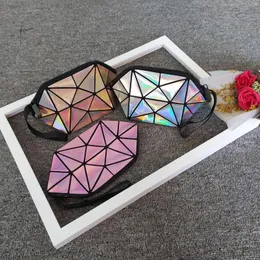 Bolsas de cosméticos Bolsa geométrica Láser Material Ling Marca Maquillaje para mujeres