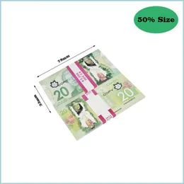 Novelty Games Prop Cad Game Money 5/10/20/50/100 Canadian Dollar Canada Banknotes Fake Notes Movie Props Drop Delivery 2022 Toys Gif Dhlnp