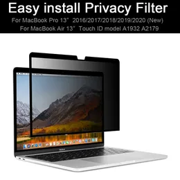 Para 2016/2017/2018/2019/2020 Novo MacBook Pro Touch Bar/Air Touch ID 13,3 polegadas Telas de filtro de privacidade Filme de proteção