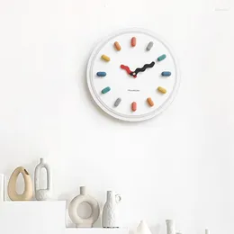 ساعات الحائط حول غرفة المعيشة على مدار الساعة الحديثة متعة لطيفة صامتة أنيقة للأطفال شاهد الفن البسيط Horloge Murale تزيين المنزل