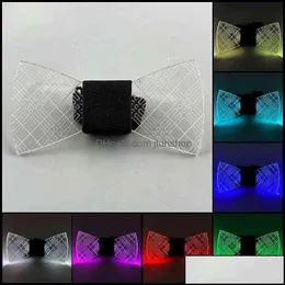 Andere Event Party Supplies Colorf LED Acryl Fliege ändern 7 Beleuchtungsfarben Männer Blinklicht Up Party Luminous 211216 Drop De Dh8Wk