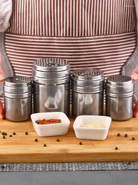Garrafas de armazenamento Spice Jar Gadgets de cozinha Capa de pimenta pode pimenta giratória capa giratória de salão de açúcar de açúcar de aço inoxidável aço inoxidável