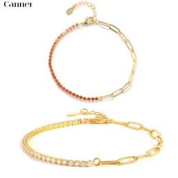 Tennis Canner Cubic Zirconia Bracelets Iced Out Chain Crystal Wedding Bracelet for Women 18K Bated Jewelry Drop Delivery 202 Smtnz