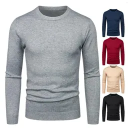 Męskie swetry pullover o modzie męskiej mody męskiej Solidny kolor Wysokiej jakości zimowy szczupły sweter mężczyźni Casual Elastyczny dzianin Pull 2023