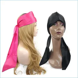 Hårband Hårband Band Virgin Extensions Wrap Bands Satin Silk Frontal Headban Custom Edge Scraf Wrap Wig Pannband Bälte 50st Drop DHA03