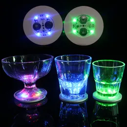 Maty podkładki migające lśniący butelka LED Lights Coaster Lights Flashing Cup Mata Bateria zasilana na przyjęcie świąteczne wazę Wazon Dekoracja butikowa DH87