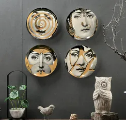 접시 이탈리아 여신 황금 얼굴 세라믹 아트 장식 교수형 접시 거실 식당 벽