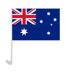 Avustralya Araba Bayrağı 30x45cm Polyester UV Koruma Dünya Kupası Pencere Klipsi Araba Dekorasyon Bannesi Bayrak Domosu