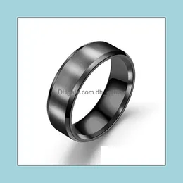 Кластерные кольца Cluster Rings Простая матовая ширина мужчин 8 мм модная трехцветная нержавеющая сталь для ювелирных изделий Giftcluster Brit22 Drop Drhfne