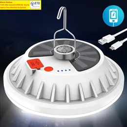 60LED120LED Remote solar LED de acampamento L￢mpada de acampamento USB Luzes de emerg￪ncia de l￢mpadas port￡teis de l￢mpadas UFO para caminhada pesca